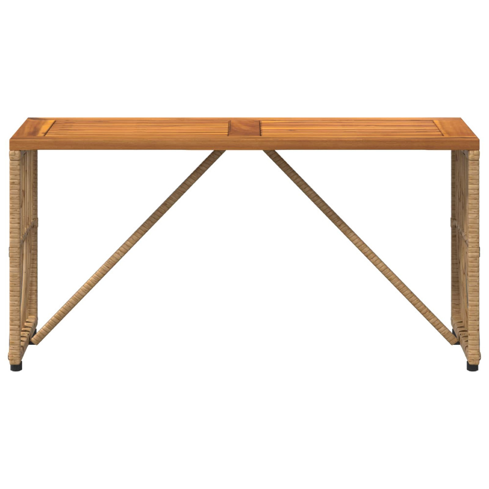 Produktbild för Utomhusbord Naturfärg 80 x 40 x 40 cm Stål och poly rattan