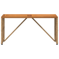 Produktbild för Utomhusbord Naturfärg 80 x 40 x 40 cm Stål och poly rattan