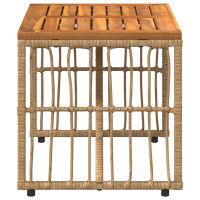 Produktbild för Utomhusbord Naturfärg 80 x 40 x 40 cm Stål och poly rattan