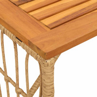 Produktbild för Utomhusbord Naturfärg 80 x 40 x 40 cm Stål och poly rattan