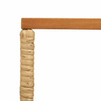 Produktbild för Utomhusbord Naturfärg 80 x 40 x 40 cm Stål och poly rattan