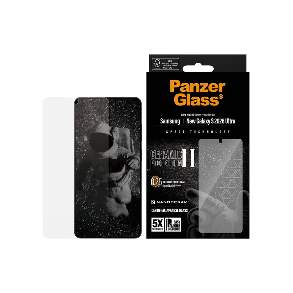 Produktbild för PanzerGlass - skärmskydd för mobiltelefon - ultrabred passning med EasyAligner