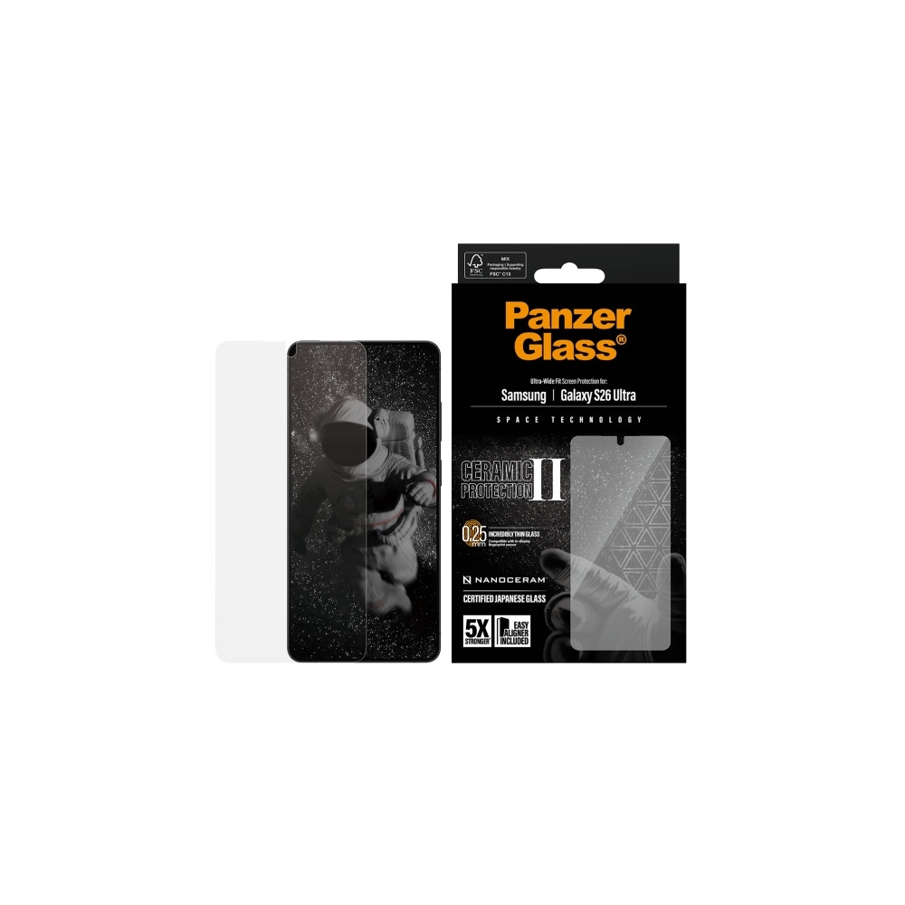 Produktbild för PanzerGlass - skärmskydd för mobiltelefon - ultrabred passning med EasyAligner