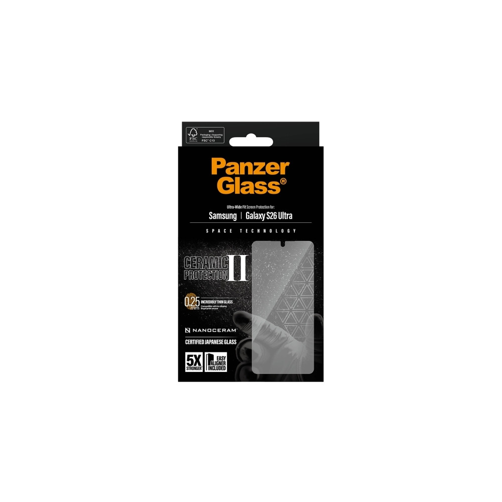 Produktbild för PanzerGlass - skärmskydd för mobiltelefon - ultrabred passning med EasyAligner