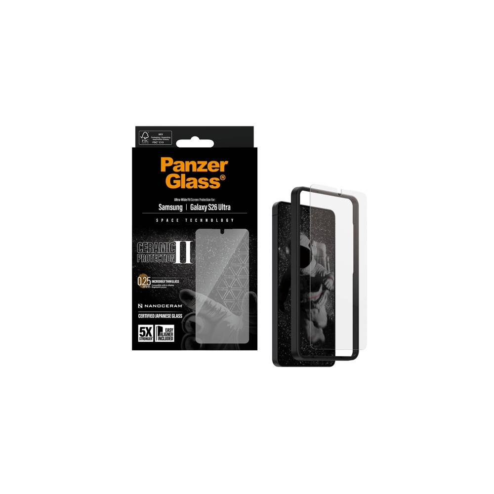 Produktbild för PanzerGlass - skärmskydd för mobiltelefon - ultrabred passning med EasyAligner