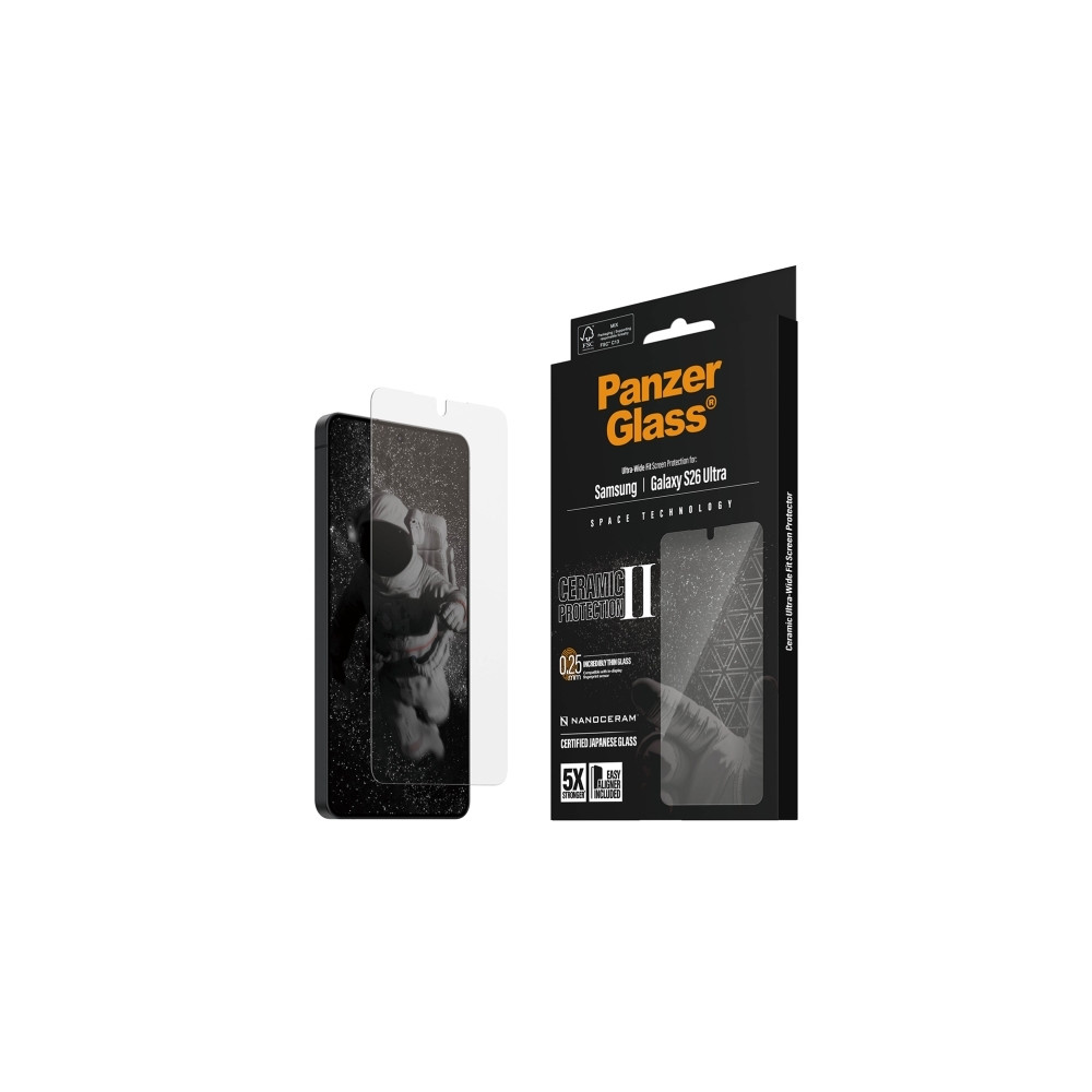 Produktbild för PanzerGlass - skärmskydd för mobiltelefon - ultrabred passning med EasyAligner