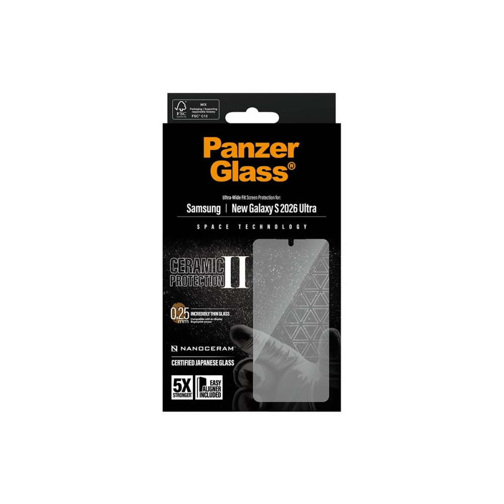 Produktbild för PanzerGlass - skärmskydd för mobiltelefon - ultrabred passning med EasyAligner