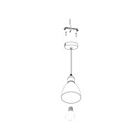 Produktbild för Eglo Priddy 1 - hängande lampa - E27 - Antik, koppar