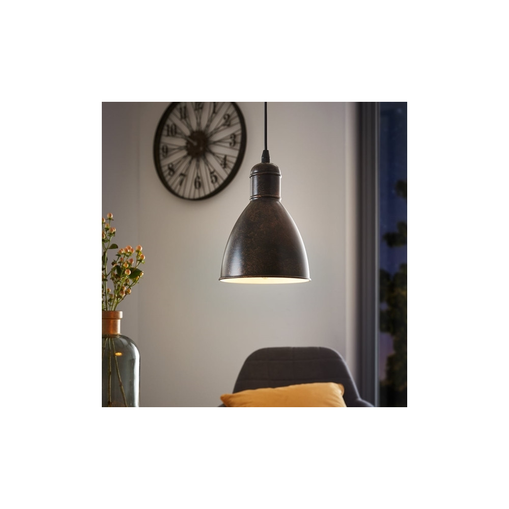 Produktbild för Eglo Priddy 1 - hängande lampa - E27 - Antik, koppar
