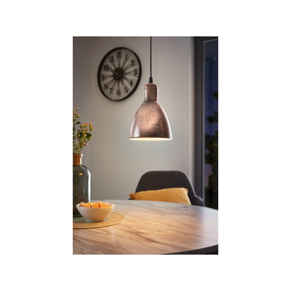 Produktbild för Eglo Priddy 1 - hängande lampa - E27 - Antik, koppar