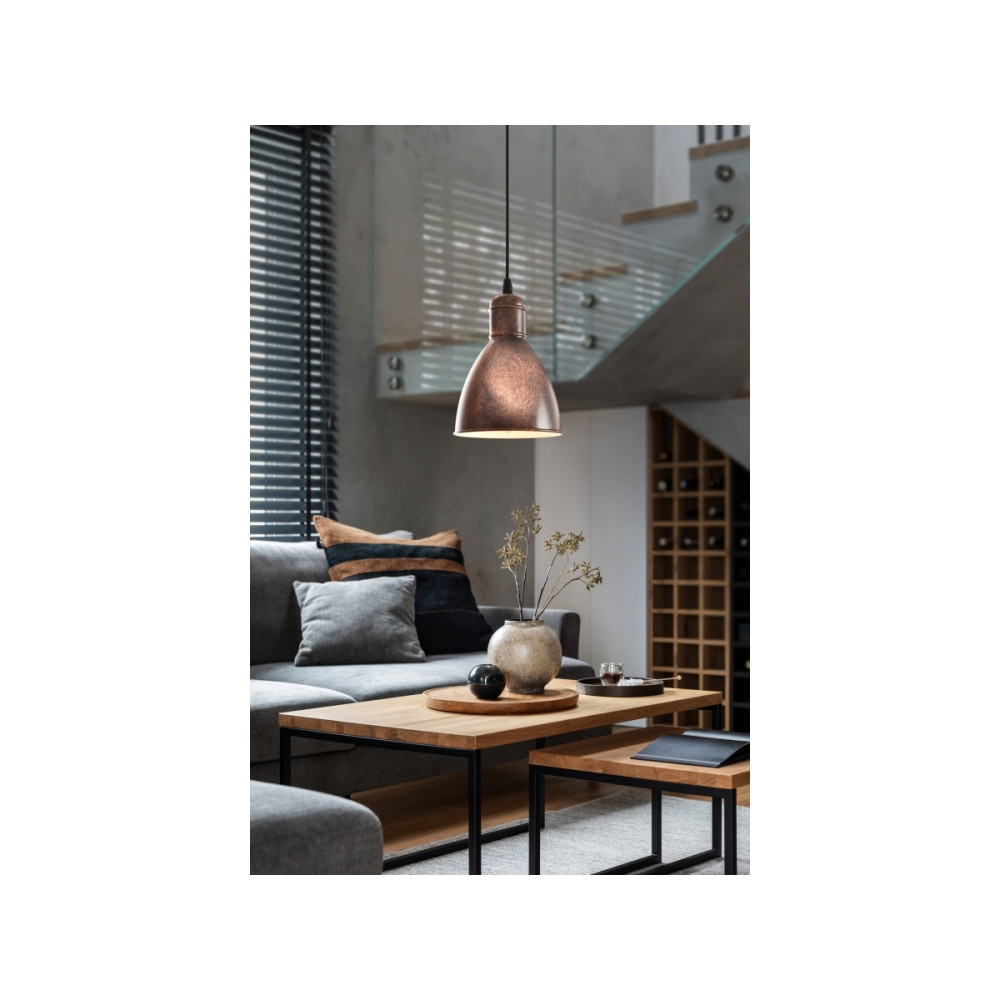 Produktbild för Eglo Priddy 1 - hängande lampa - E27 - Antik, koppar