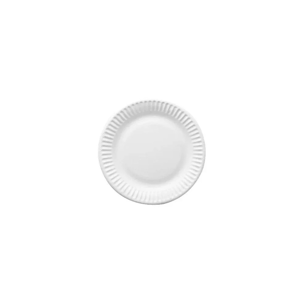 Produktbild för Papperstallrik rund Ø23 cm FSC-märkt biobelagd vit, 100 st/p...