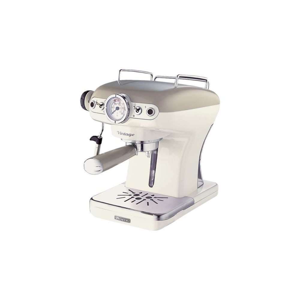 Produktbild för Ariete Vintage 1389 - kaffemaskin med mjölkskummare - 15 bar - beige