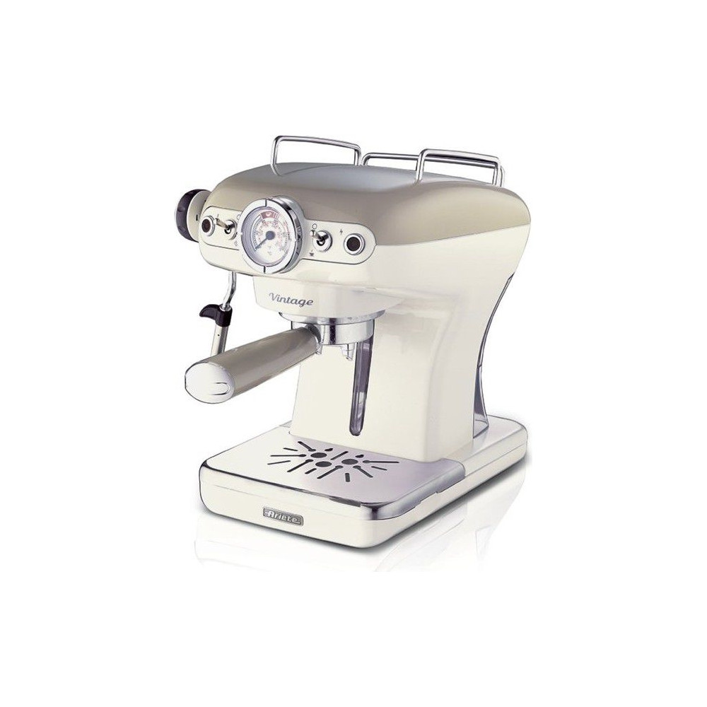 Produktbild för Ariete Vintage 1389 - kaffemaskin med mjölkskummare - 15 bar - beige