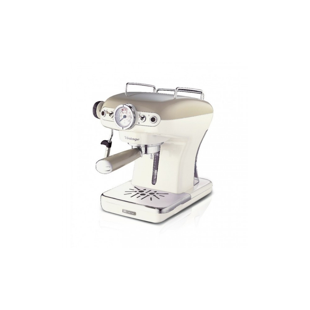 Produktbild för Ariete Vintage 1389 - kaffemaskin med mjölkskummare - 15 bar - beige