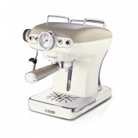 Produktbild för Ariete Vintage 1389 - kaffemaskin med mjölkskummare - 15 bar - beige