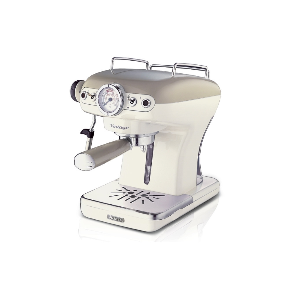 Produktbild för Ariete Vintage 1389 - kaffemaskin med mjölkskummare - 15 bar - beige