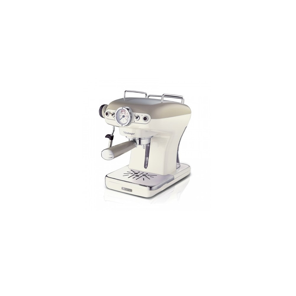 Produktbild för Ariete Vintage 1389 - kaffemaskin med mjölkskummare - 15 bar - beige