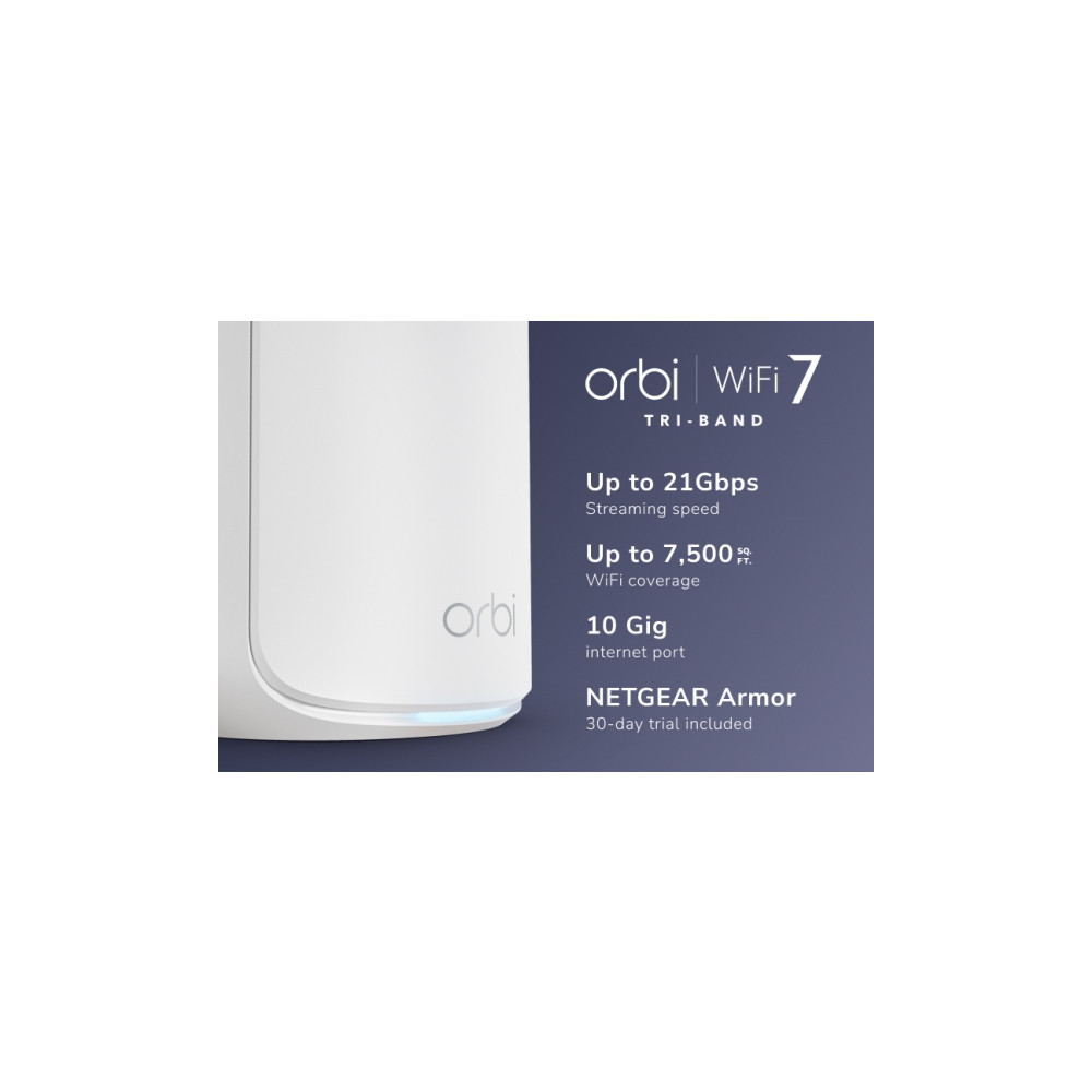 Produktbild för NETGEAR Orbi 870 Series RBE873 - Wifi-system - Wi-Fi 7 - skrivbordsmodell