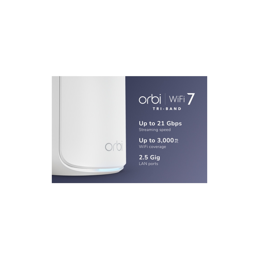 Produktbild för NETGEAR Orbi 870 Series RBE870 - Wifi-system - Wi-Fi 7 - skrivbordsmodell