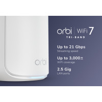 Produktbild för NETGEAR Orbi 870 Series RBE870 - Wifi-system - Wi-Fi 7 - skrivbordsmodell