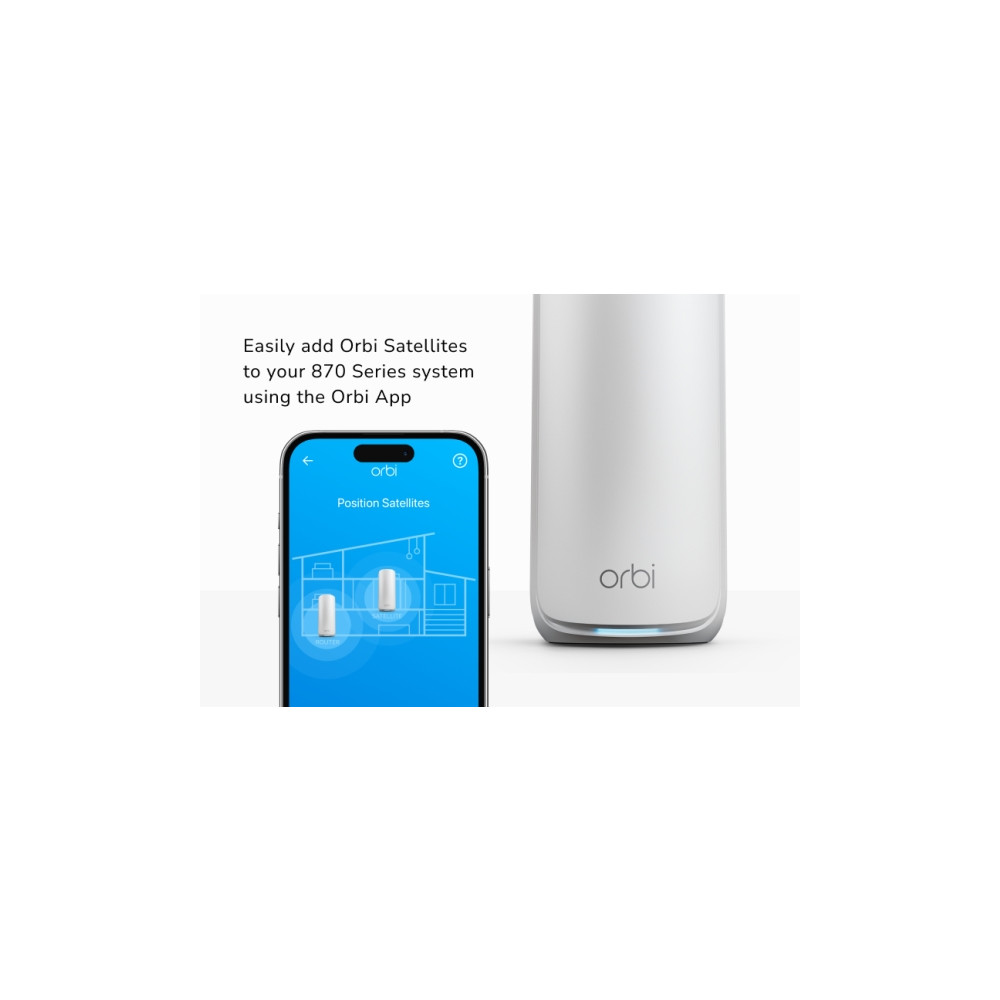 Produktbild för NETGEAR Orbi 870 Series RBE870 - Wifi-system - Wi-Fi 7 - skrivbordsmodell