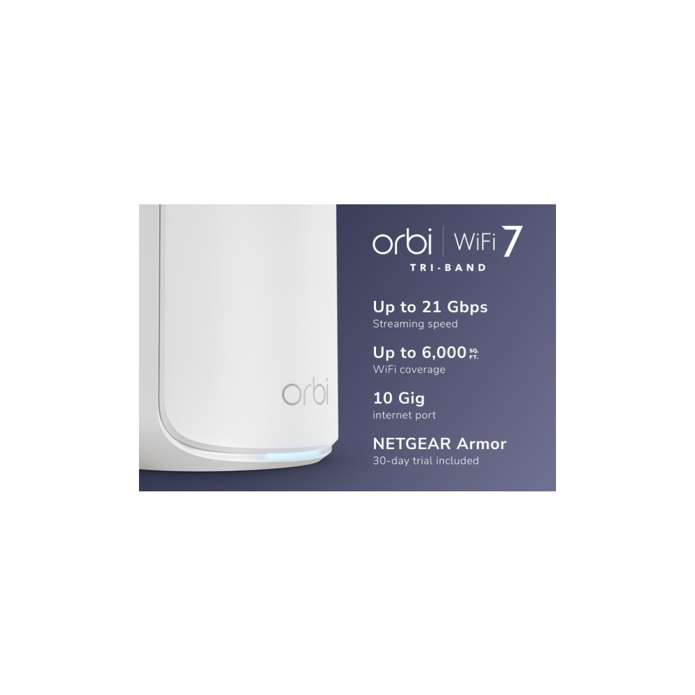 Produktbild för NETGEAR Orbi 870 Series RBE872 - Wifi-system - Wi-Fi 7 - skrivbordsmodell
