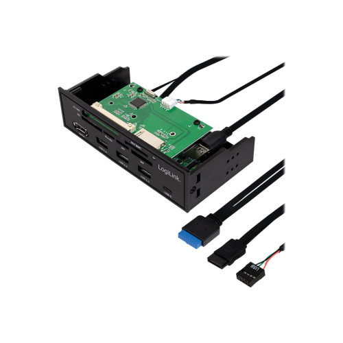 2direct LogiLink 5.25" Multifunction Front Panel - kortläsare - USB 3.0