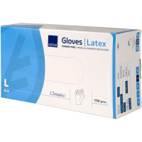 Produktbild för Undersökningshandske, ABENA Classic, L, natur, latex, puderf...