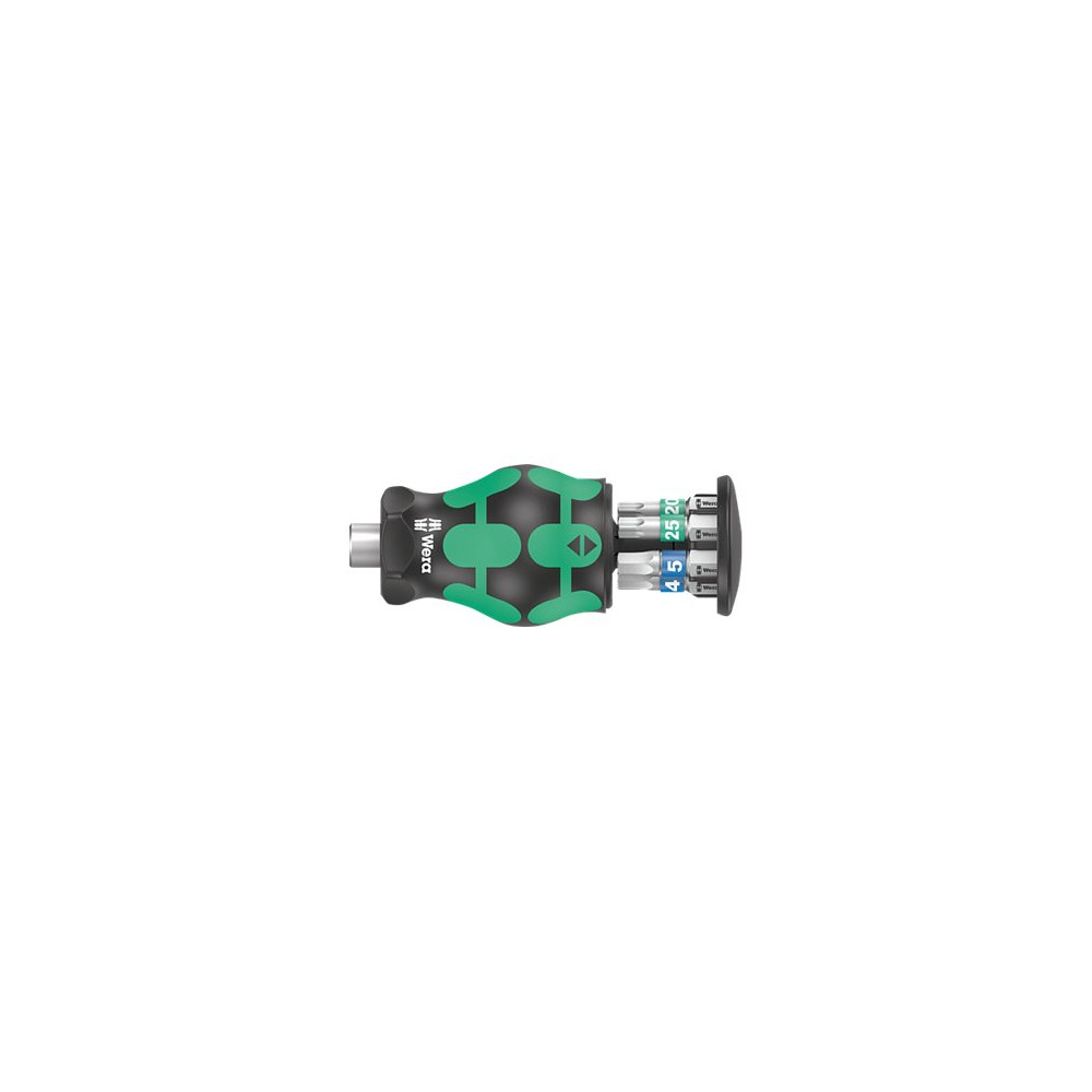Produktbild för Wera Kraftform Kompakt Stubby Magazin 3 - screwdriver handle with bit set - 6 delar