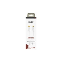 Produktbild för Sinox SOC04103, 3 m, USB A, USB B, USB 2.0, 0,48 Gbit/s, Vit