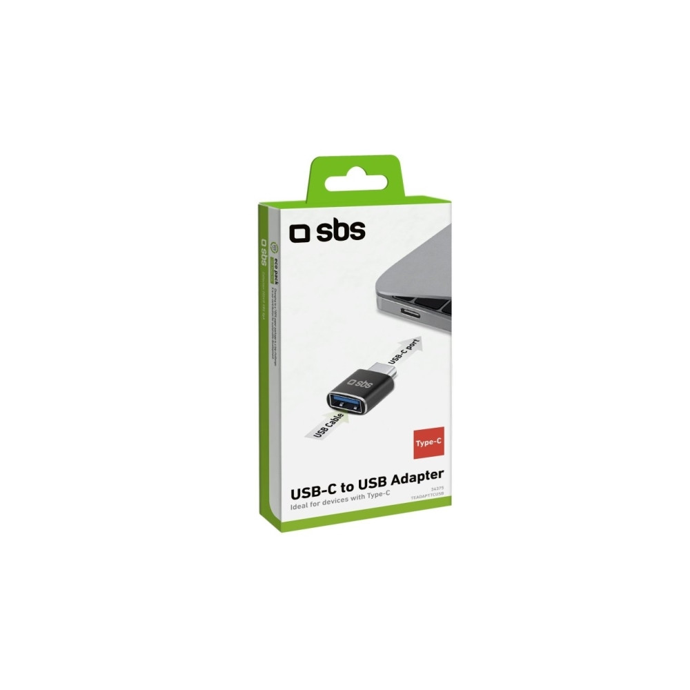 Produktbild för SBS TEADAPTTCUSB Kabeladapter USB-C USB-A Svart (TEADAPTTCUS...