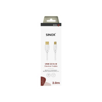 Produktbild för Sinox SOC04102, 2 m, USB A, USB B, USB 2.0, 0,48 Gbit/s, Vit