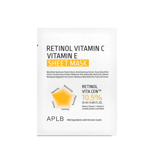 APLB APLB Retinol Vitamin C Vitamin E Sheet Mask 25ml