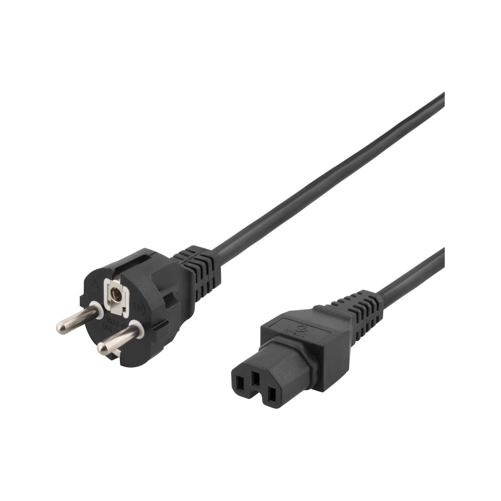 Produktbild för DELTACO DEL-117B - strömkabel - power CEE 7/7 till IEC 60320 C15 - 2 m