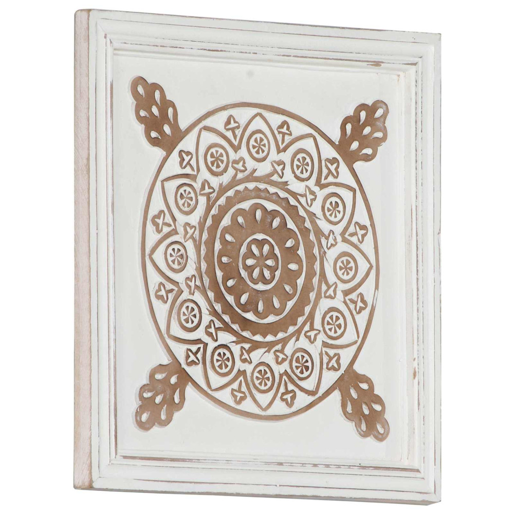 Produktbild för Konst Dekor 2 pcs Brun och vit 40 x 40 x 1,5 cm Konstruerat trä