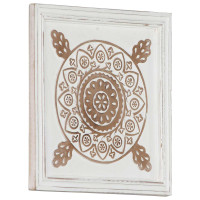 Produktbild för Konst Dekor 2 pcs Brun och vit 40 x 40 x 1,5 cm Konstruerat trä