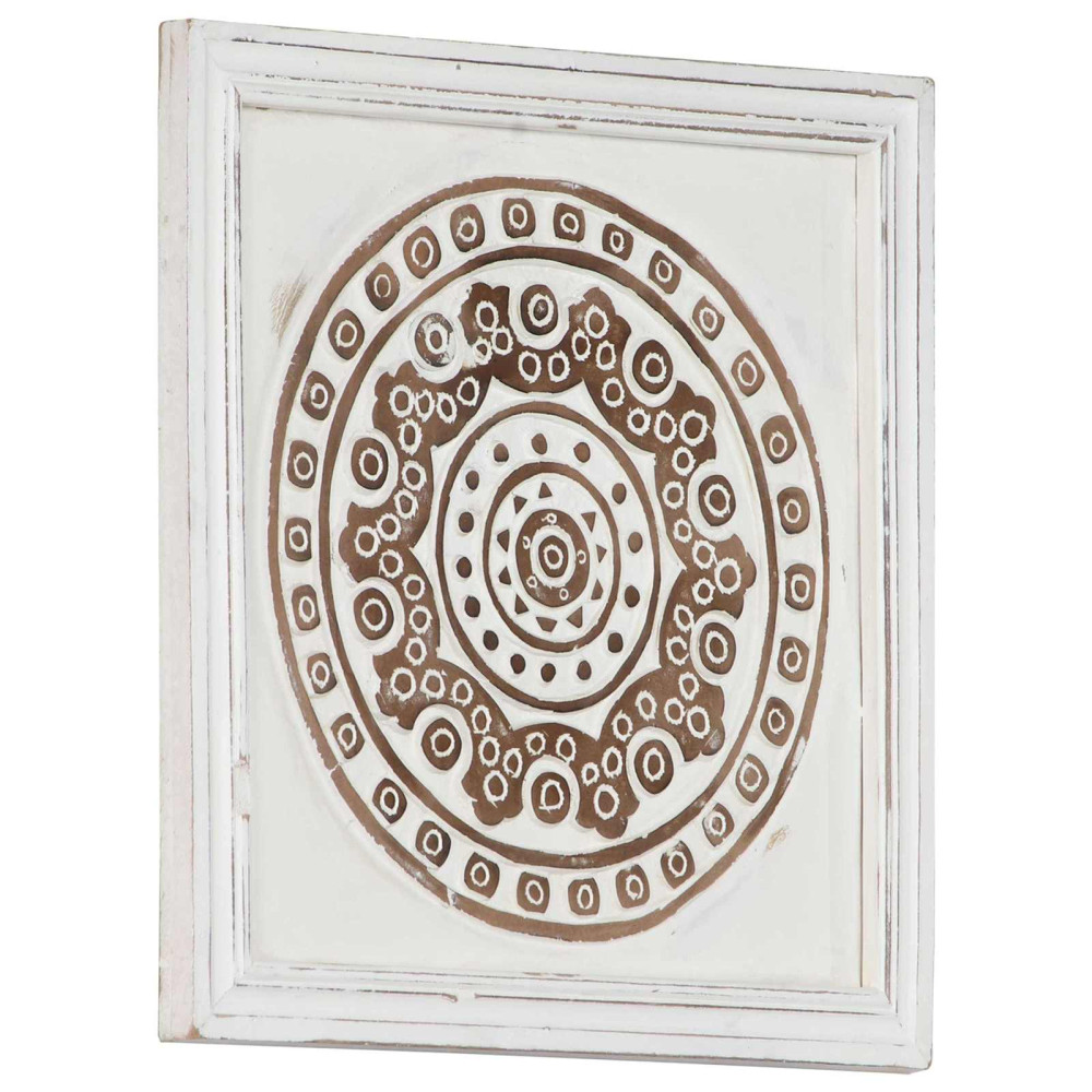 Produktbild för Konst Dekor 2 pcs Brun och vit 40 x 40 x 1,5 cm Konstruerat trä