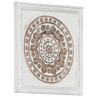 Produktbild för Konst Dekor 2 pcs Brun och vit 40 x 40 x 1,5 cm Konstruerat trä