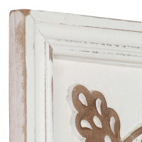 Produktbild för Konst Dekor 2 pcs Brun och vit 40 x 40 x 1,5 cm Konstruerat trä