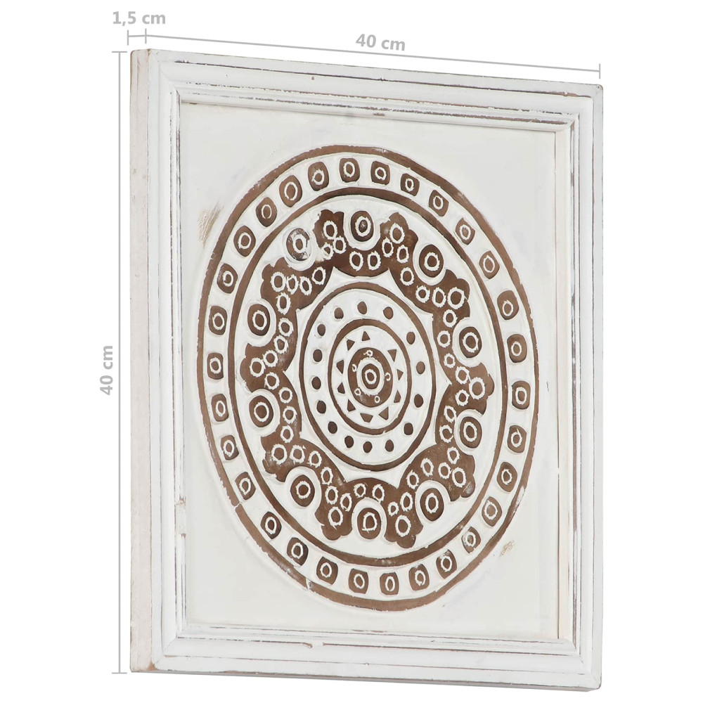 Produktbild för Konst Dekor 2 pcs Brun och vit 40 x 40 x 1,5 cm Konstruerat trä