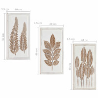 Produktbild för Konst Dekor 3 pcs Brun och vit 40 x 40 x 1,5 cm Konstruerat trä