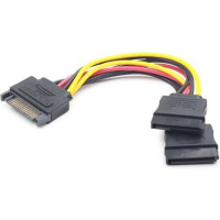 Produktbild för Cablexpert CC-SATAM2F-01 - strömdelare - SATA-ström till SATA-ström - 15 cm