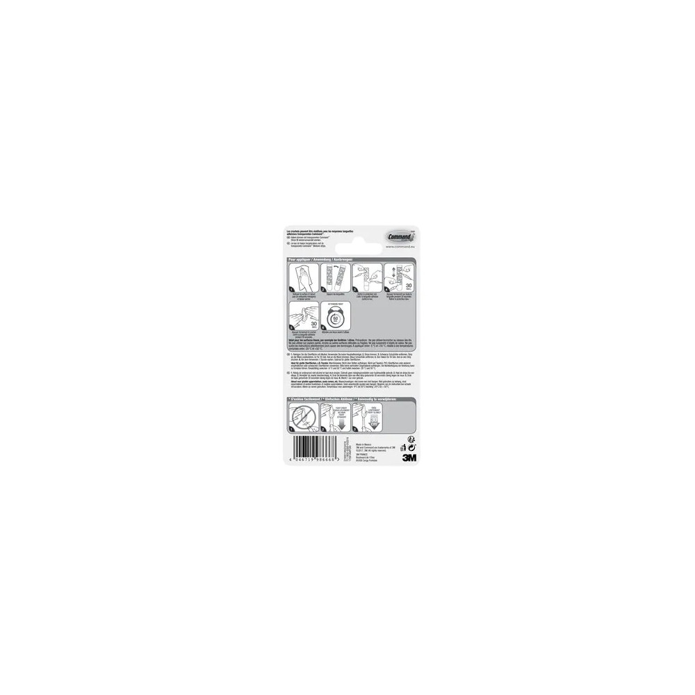 Produktbild för 3M 17091AWFGN, Utomhus, Verktygskrok, Transparent, Självhäft...