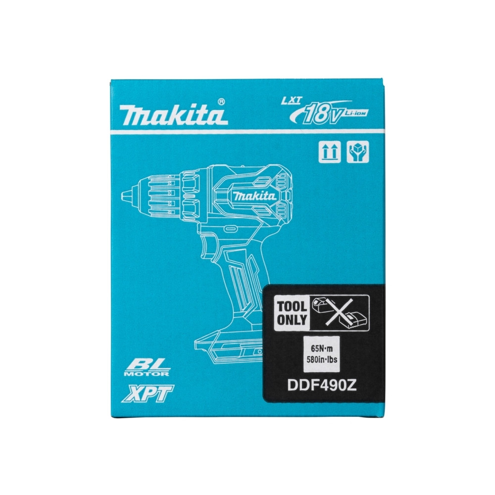 Produktbild för Makita DDF490Z, Borr med pistolgrepp, utan nyckel, Borstlös,...