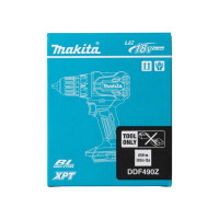 Produktbild för Makita DDF490Z, Borr med pistolgrepp, utan nyckel, Borstlös,...