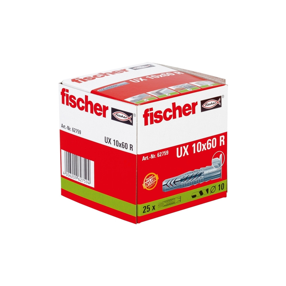 Produktbild för UX R 10X60 nylonpluggar med krage