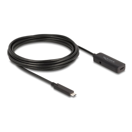 DeLOCK Delock - USB typ C-förlängningskabel - 24 pin USB-C till USB-C/DC-strömuttag - 5 m