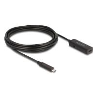 Produktbild för Delock - USB typ C-förlängningskabel - 24 pin USB-C till USB-C/DC-strömuttag - 5 m