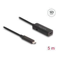 Produktbild för Delock - USB typ C-förlängningskabel - 24 pin USB-C till USB-C/DC-strömuttag - 5 m